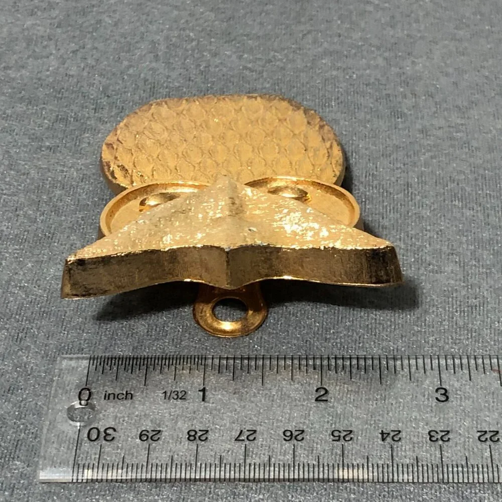 Vintage Golden Owl Desk Paper Holder Clip paperweight Hunt Mfg. Co Gold Metal